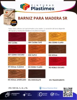 Muestrario oficial Barniz para madera secado rápido