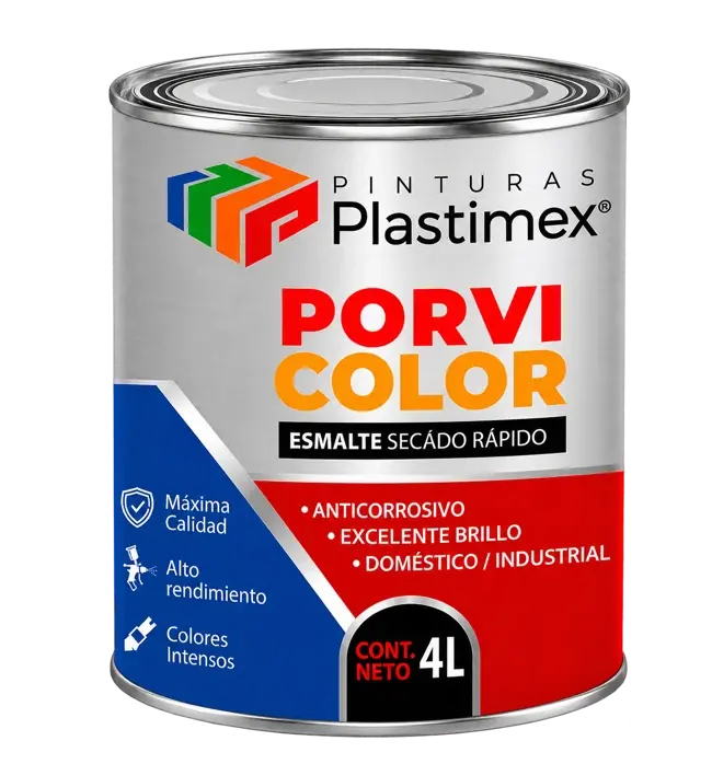 Vista ampliada del envase de Porvicolor Esmalte Secado Rápido
